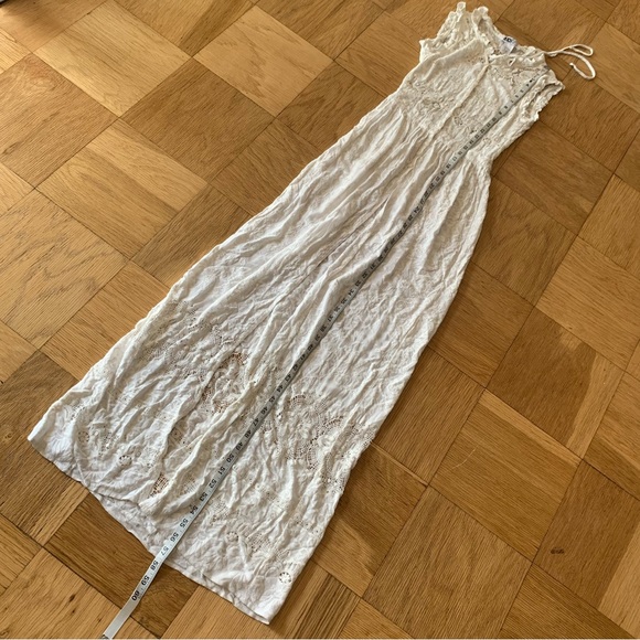 Beach Riot XS White Maxi Cover Up Beach Lace Crochet Embroidered Button Down - Picture 8 of 9
